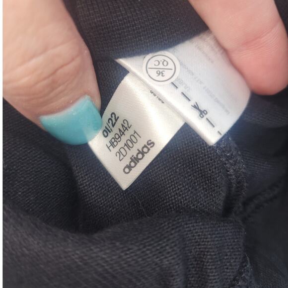 Adidas Trefoil Neon Gingham Logo Cropped Sweatshirt Black Women’s Size L - Picture 7 of 9